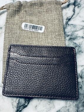 Premier Designs Genuine Leather Credit Card Holder Slim Brown Wallet NWT